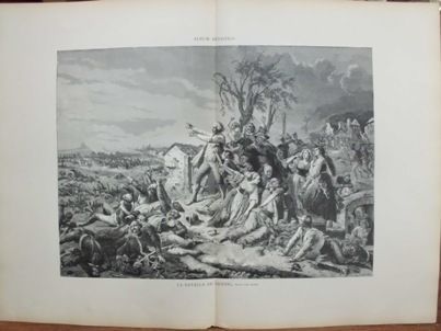 XILOGRAFIA: LA BATALLA DE LEIPZIG. DIBUJO POR TOLLER. ILUSTRACION ARTISTICA