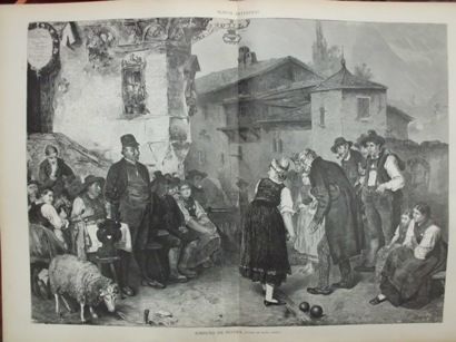 XILOGRAFIA: EMPEÑO DE HONRA. CUADRO DE MATIAS SCHMID. ILUSTRACION ARTISTICA