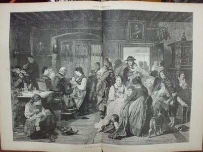 XILOGRAFIA: LA VACUNACION. CUADRO DE A. HORNEMANN. ILUSTRACION ARTISTICA