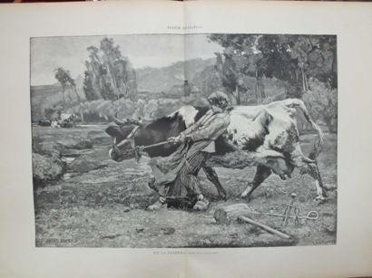 XILOGRAFIA: EN LA PRADERA. CUADRO DE M. JULIEN DUPRE. ILUSTRACION ARTISTICA