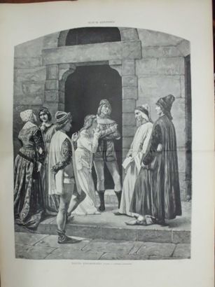 XILOGRAFIA: DANTA ENAMORADO. CUADRO DE BERNARDO CELENTANO. ILUSTRACION ARTISTICA