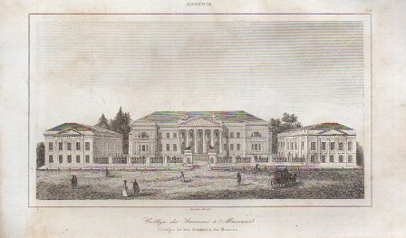 GRABADO VISTA DE ARMENIA VISTA DEL COLEGIO DE ARMENIOS EN MOSCU
