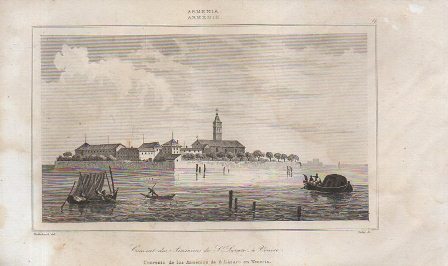 GRABADO VISTA DE ARMENIA VISTA DEL CONVENTO DE LOS ARMENIOS DE S. LAZARO EN VENECIA