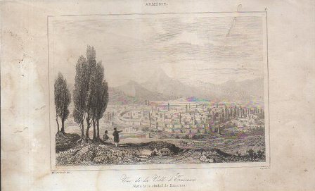 GRABADO VISTA DE ARMENIA DESDE LA CIUDAD DE ERZERUM
