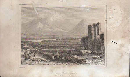 GRABADO VISTA DE ARMENIA VISTA DEL MONTE ARARAT