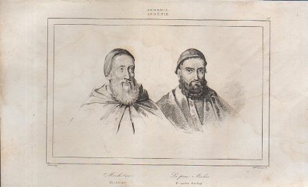 GRABADO VISTA DE ARMENIA DE VECHIAR Y EL PADRE AUCHOR