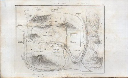 GRABADO VISTA PALESTINA VISTA DEL PLANO DE JERUSALEN EN TIEMPO DE SU DESTRUCCION