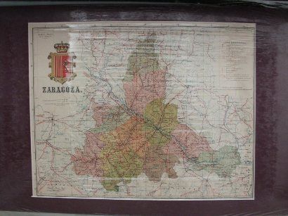 MAPA ANTIGO DE LA PROVINCIA DE ZARAGOZA. AUTOR BENITO CHIAS INGº. AÑO 1910