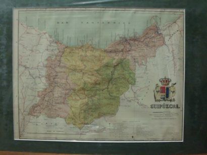 MAPA ANTIGO DE LA PROVINCIA DE GUIPUZCOA. AUTOR BENITO CHIAS INGº. AÑO 1910