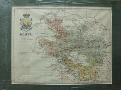 MAPA ANTIGO DE LA PROVINCIA DE ALAVA. AUTOR BENITO CHIAS INGº. AÑO 1910