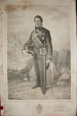 LITOGRAFIA MILITARES. LUIS MARIA ANDRIANO. LIT. VALDIVIESO. 39,5x26,5 CM.