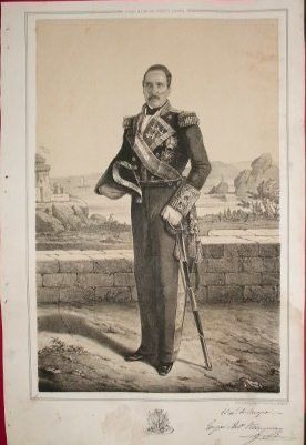 LITOGRAFIA MILITARES. MARISCAL DE CAMPO GASPAR RODRIGO. LIT. VALDIVIESO. 39,5x26,5 CM.
