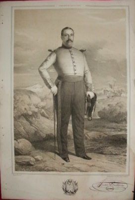 LITOGRAFIA MILITARES. JUAN CONTRERAS. LIT. MUGICA. 39,5x26,5 CM.