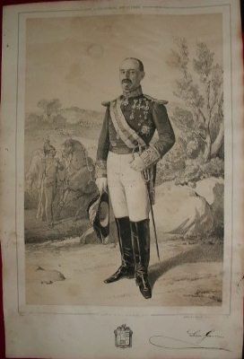 LITOGRAFIA MILITARES. LUIS GARCIA. CAP. GENERAL DE BURGOS. LIT. MUGICA. 39,5x26,5 CM.