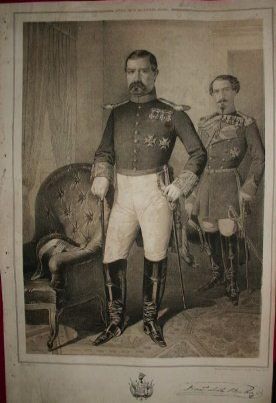 LITOGRAFIA MILITARES. FRANCISCO DE LAROCHALIT. MUGICA. 39,5x26,5 CM.