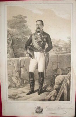 LITOGRAFIA MILITARES. RAMON DE MAZI...LIT. J.J. MARTINEZ. 39,5x26,5 CM.