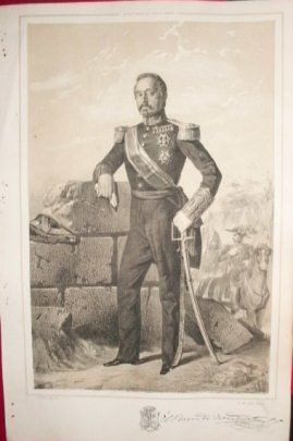 LITOGRAFIA MILITARES. EL BARON DE CARONDELET. LIT. J. DONON. 39,5x26,5 CM.