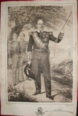 LITOGRAFIA MILITARES. JUAN DE VILLALONGA. LIT. J.J. MARTINEZ. 39,5x26,5 CM.