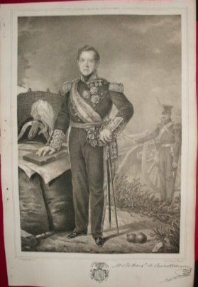 LITOGRAFIA MILITARES. MARQUES DE CASTELLADOS. LIT. J.DONON. 39,5x26,5 CM.