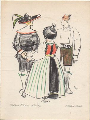 LAMINA DE MODA. COSTUMI D'ITALIA. ALTO ADIGE