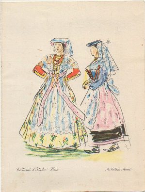 LAMINA DE MODA. COSTUMI D'ITALIA. LAZIO