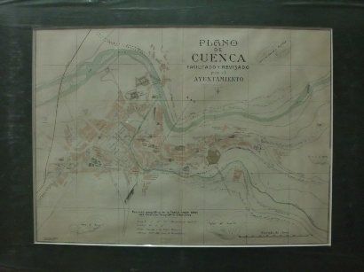 PLANO ANTIGUO DE LA CIUDAD DE CUENCA. ALBERTO MARTIN EDITOR. AÑO 1907