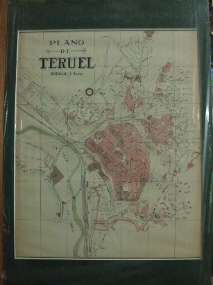 PLANO ANTIGUO DE LA CIUDAD DE TERUEL. ALBERTO MARTIN EDITOR. AÑO 1907