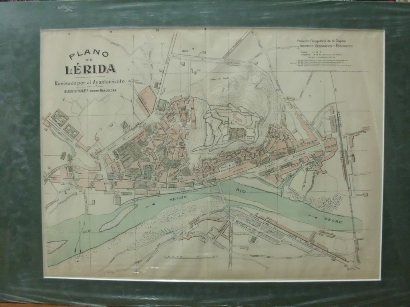 PLANO ANTIGUO DE LA CIUDAD DE LERIDA. ALBERTO MARTIN EDITOR. AÑO 1907