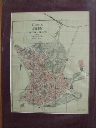 PLANO ANTIGUO DE LA CIUDAD DE JAEN. ALBERTO MARTIN EDITOR. AÑO 1907