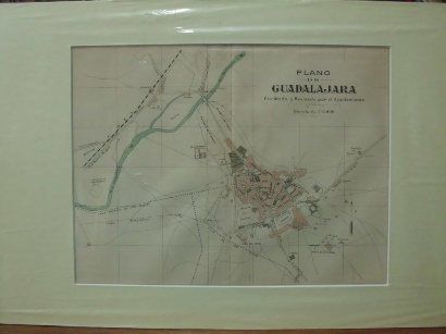 PLANO ANTIGUO DE LA CIUDAD DE GUADALAJARA. ALBERTO MARTIN EDITOR. AÑO 1907