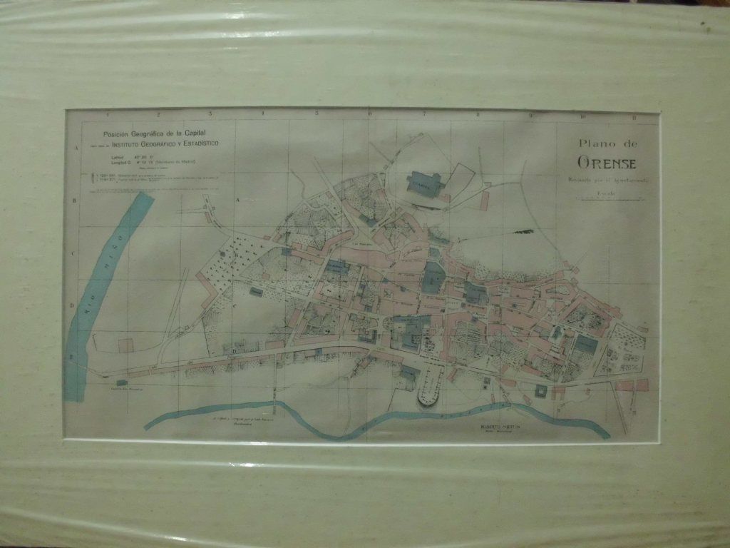 PLANO ANTIGUO DE LA CIUDAD DE ORENSE. ALBERTO MARTIN EDITOR. AÑO 1907