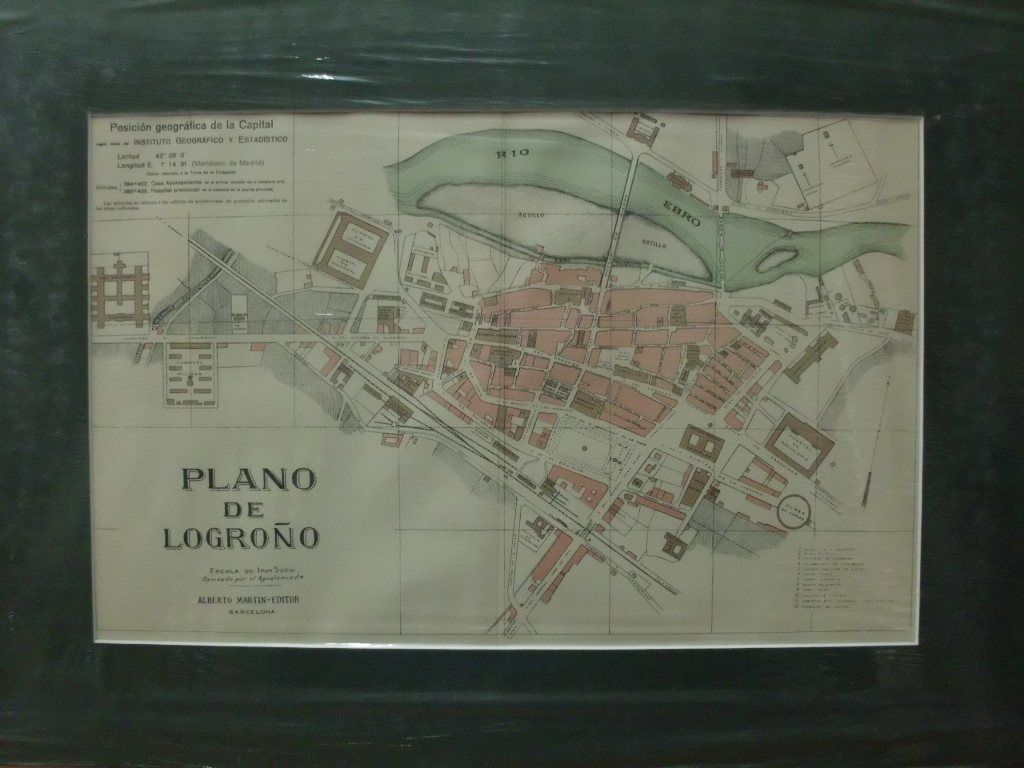 PLANO ANTIGUO DE LA CIUDAD DE LOGROÑO. ALBERTO MARTIN EDITOR. AÑO 1907