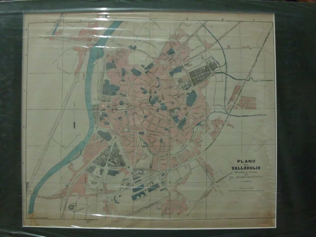 PLANO ANTIGUO DE LA CIUDAD DE VALLADOLID. ALBERTO MARTIN EDITOR. AÑO 1907