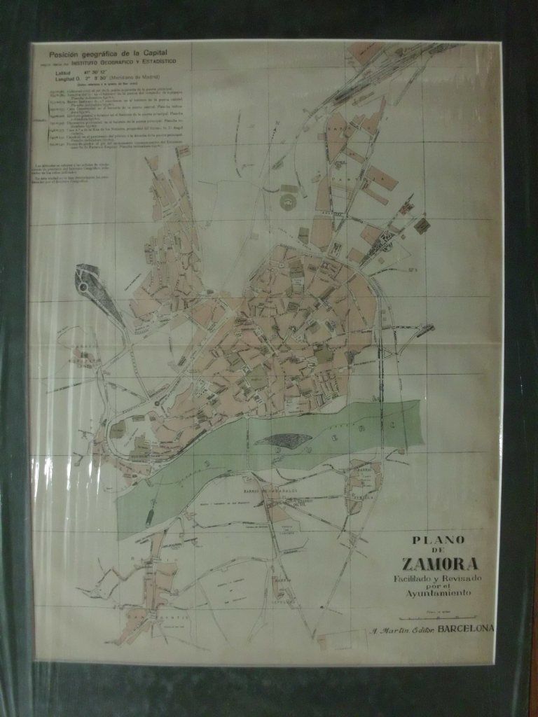 PLANO ANTIGUO DE LA CIUDAD DE ZAMORA. ALBERTO MARTIN EDITOR. AÑO 1907
