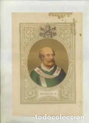 CROMOLITOGRAFIA DE PAPAS. BENEDICTO lV