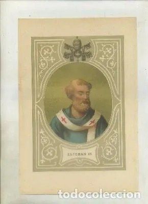 CROMOLITOGRAFIA DE PAPAS. ESTEBAN Vl