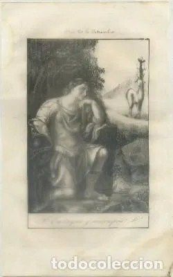 GRABADO MUJERES DE LA BIBLIA. MICHOL. AÑO 1850-60