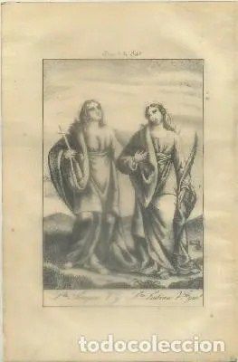 GRABADO MUJERES DE LA BIBLIA. RUTH. AÑO 1850-60