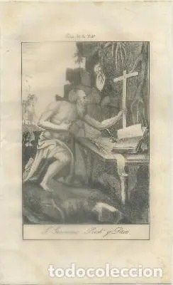 GRABADO MUJERES DE LA BIBLIA. ANA MADRE DE LA VIRGEN. AÑO 1850-60
