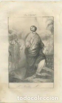 GRABADO MUJERES DE LA BIBLIA. ANNA. MADRE DE SAMUEL. AÑO 1850-60