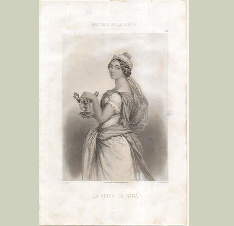 LITOGRAFIA MUJERES DE LA BIBLIA. LA REINA DE SABA