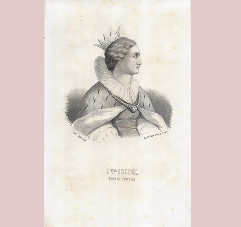 LITOGRAFIAS RETRATO. STA. ISABEL. REINA DE PORTUGAL