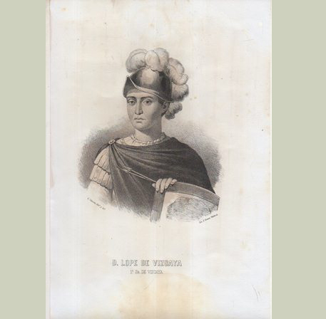 LITOGRAFIAS RETRATO. LOPE DE VIZCAYA. 1º SR. DE VIZCAYA