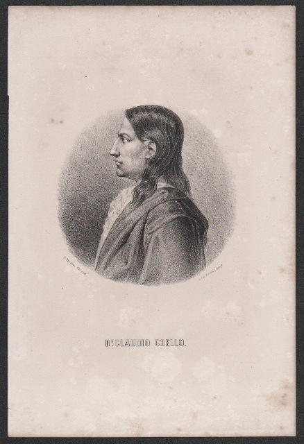 LITOGRAFIA DE DON CLAUDIO COELLO. AÑO 1850. MANCHAS DE OXIDO. TAMAÑO 32 X 21 CM.