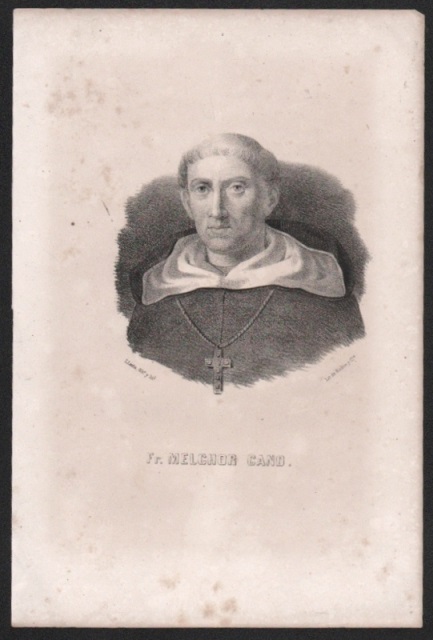 LITOGRAFIA DE DON FRAY MELCHOR CANO AÑO 1850. MANCHAS DE OXIDO. TAMAÑO 32 X 21 CM.