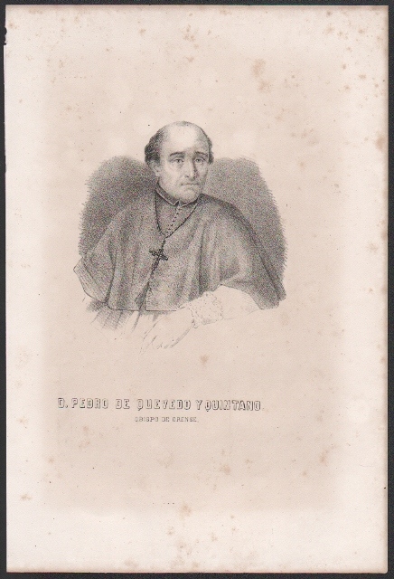LITOGRAFIA DE DON PEDRO DE QUEVEDO Y QUINTANO (OBISPO DE ORENSE). TAMAÑO 32 X 21 CM.