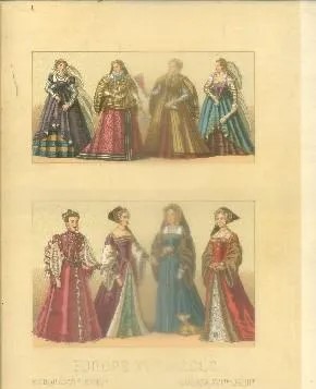 LITOGRAFIA TIPOS Y COSTUMBRES. EUROPE XVl SIECLE