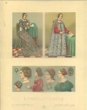 LITOGRAFIA TIPOS Y COSTUMBRES. EUROPE XVl SIECLE
