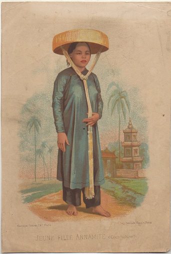 LITOGRAFIA ORIGINAL. JEUNE FILLE ANNAMITE. COCHINCHINE