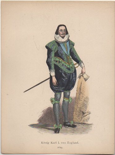 LITOGRAFIA ORIGINAL. KÖNIG KARL l VON INGLAND 1624